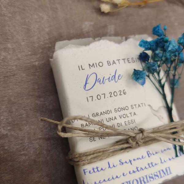bomboniera sapone artigianale battesimo bimbo